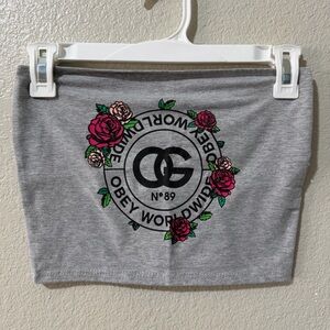 ✨4 for $15✨ Obey Gray Floral Women's tube top
